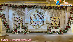 Escenario de Recepción de Boda con Temática Romántica Nocturna, Decoración de Escenario para Eventos de Boda, Decoración de Escenario de Recepción de Boda al Aire Libre, Pennsylvania - Product Image 3