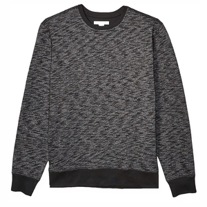 Sweat-shirt tricoté décontracté à manches longues et col ras du cou texturé d'automne pour hommes 100% coton biologique polaire surdimensionné doux et chaud - Product Image 1