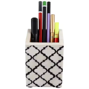 Soporte y Portaplumas Ajustable de Diseño Único con Incrustaciones de Hueso Pulido, Estilo Art Deco, para Uso en Oficina, por Saniya Handicraft - Product Image 6