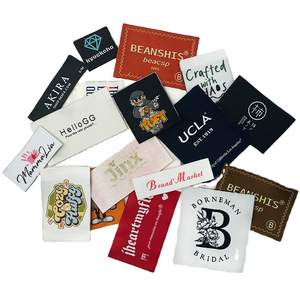 Étiquettes de vêtements en damassé tissé à la machine, logo de marque célèbre personnalisé, vente en gros sans MOQ - Product Image 1