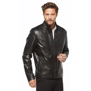 Best Design New Arrival Men's Casual Clothing Zipper Style Slim Fit Casual Clothing Best Price Men's Leather Jacket
