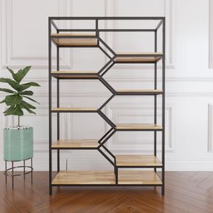 Étagère à livres en bois pour la décoration du salon (100x30x160cm) - Product Image 2
