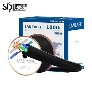 SIPU Factory direct sales camera cable cctv 305M 4 pairs Oxygen free copper cat6 outdoor cable