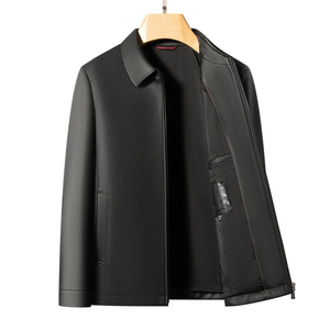 Chaqueta de Cuero de Piel de Cabra de Talla Grande para Hombre, Estilo Casual, Solapa, Alta Gama, Primavera Otoño 2025 - Product Image 4