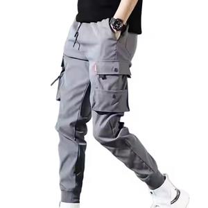 Pantalon de survêtement Hip Hop grande taille personnalisé pour hommes, pantalon de jogging à la mode en tissu uni, pantalon de jogging cargo court 100% coton - Product Image 1