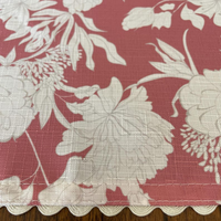 Nappe en toile de coton tissée à motifs floraux verts |   Housse de table personnalisable brodée, durable et imperméable pour 6 à 8 personnes |
