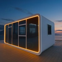 Conteneur en verre insonorisé de luxe populaire de 20 pieds maisons cabine Apple maison préfabriquée tente de camping appartement