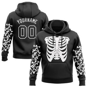 Wholesale & Dropship Custom Stitched Black <b>White</b> 3D Skull Fashion Sports Pullover Sweatshirt <b>Hoodie</b> - Product Image 1