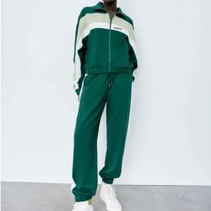 ชุดวอร์มผ้าฝ้ายระบายอากาศสำหรับผู้หญิงชุดวอร์ม2ชิ้นชุดวอร์มลำลองมีซิปสำหรับผู้หญิง - Product Image 1