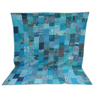 Queen Vintage Bohemian Kantha <b>Quilt</b> <b>Throw</b> Handmade Multi Assorted Patchwork <b>Bedspread</b> Patch Work Gudri Reversible <b>Throw</b> Home - Product Image 3
