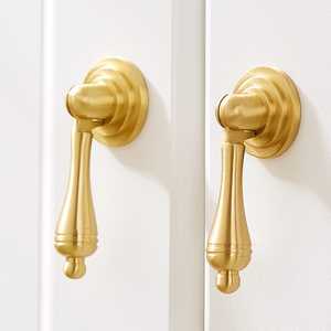 Modern <b>Brass</b> Finish Cabinet Handle Single Hole Surface Mounted Drawer Pull Wardrobe Door <b>Knob</b> Furniture Hardware - Product Image 4