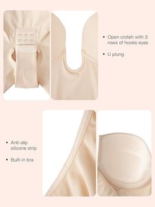 Women's Backless Shapewear Tummy Control: <b>Low</b> <b>Back</b> Plunge Shapewear Bodysuit - Slimming Built-In Bra Full <b>Body</b> <b>shaper</b> Woman - Product Image 2