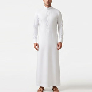 Nouvelle tunique en coton moderne coupe ajustée pour hommes, tenue islamique élégante, respirante, légère, longueur cheville, coupe confortable et stylée - Product Image 1