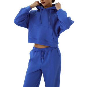 Venta caliente Mujeres Sudadera con capucha Trajes de entrenamiento Manga larga Zip up Crop Top Sudadera con capucha Mujeres Sudadera con capucha personalizada con Nurak en 2025 - Product Image 1