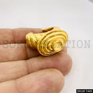 Bijou de femme plaqué or fait à la main de belle conception forme unique avec bague réglable en pierre précieuse Bague de fiançailles en or Coeur S - Product Image 5