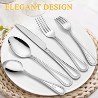 Ensemble de couverts en argent de style vintage, couverts élégants pour la salle à manger, les cadeaux, les restaurants, les mariages et les décorations de table à domicile