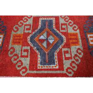 Alfombra Vintage de 3.2x11.3 pies, Alfombra Turca, Alfombra Oriental Roja de Lana - Product Image 3
