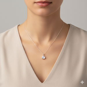 Rainbow Moonstone June Birthstone Colgante Trillón Forma Plata esterlina con signos del zodiaco para hacer joyas o regalos - Product Image 6