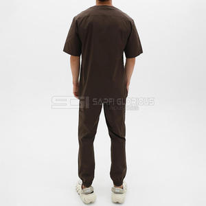 Uniforme de Enfermero Profesional con Cuello en V para Hombre, Conjunto de Uniforme Médico Transpirable con Bloques de Color, Traje Médico Personalizado para Hospitales, Clínicas y Laboratorios - Product Image 2