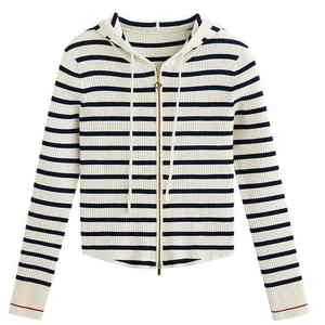 custom Trendy 100% Wool Women's Comfortable Casual Pullovers Long Sleeves <b>Zippered</b> <b>Hoodie</b> - Product Image 6