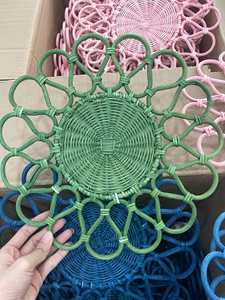 Assiette décorative vintage en rotin, ronde, durable, écologique, faite à la main pour les mariages et l'utilisation à la maison ou au restaurant, set de table en rotin - Product Image 5