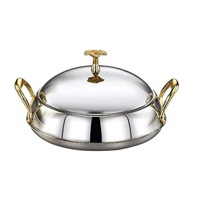 Teel-ollas y sartenes de acero inoxidable para cocinar, cazuela con perilla de latón para pulido brillante hecho a mano - Product Image 3