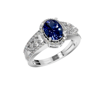 Elegante anillo de compromiso de oro sólido de 14K para mujer, diamantes cultivados en laboratorio IGI, zafiro sintético, fiesta de boda, personalizado, ODM, OEM fino - Product Image 5