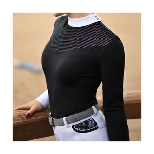 New Baselayer Show Shirts Breathable Design <b>Top</b> Equestrian Clothing Custom Wholesale <b>Horse</b> <b>Riding</b> Shirt for Women - Product Image 1