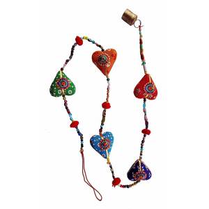 Indian Bohemian Style Handmade Decorative Cotton 5 Hearts Fabric <b>Wall</b> Door Mobile Hanging Decor Elegant Mobile for Home Decor - Product Image 6