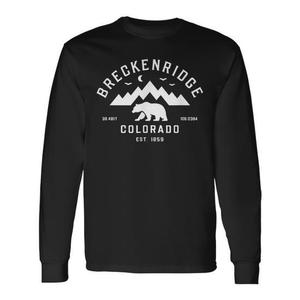 T-shirt a maniche lunghe Breckenridge Co Bear Mountain, girocollo, abbigliamento promozionale unisex per adulti - Product Image 1