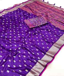 Sari en soie Georgette Khadi Banarasi tissé traditionnel prêt à porter, vêtements de fête indiens pour mariage, prix de gros pour femmes - Product Image 6