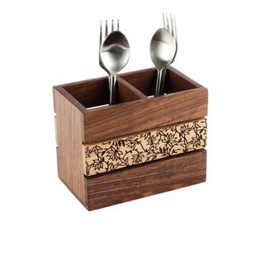 Porte-cuillère en bois moderne porte-couverts pour organisateur de table à manger cuisine restaurant à bas prix d'Inde - Product Image 1
