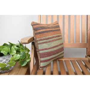 Luxury 14x14 Inch Beige Kilim Patchwork Wool Pillow Rustic Floral and <b>Vintage</b> Print Throw Pillow for <b>Bedding</b> Woven with Silk - Product Image 2