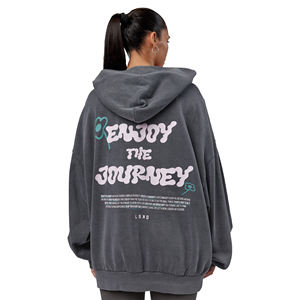 Sweat-shirt d'hiver en coton 100% lourd, écologique, délavé, surdimensionné, personnalisé en gros, 280 grammes, sweat-shirt pour femmes, lavage à l'avant - Product Image 4