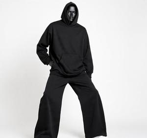 Factory Rate Custom 380gsm Unisex Printed <b>Plus</b> <b>Size</b> Heavyweight Baggy Flare <b>Jogger</b> Tracksuit Sweatpants Hoodie Sweatsuit <b>Sets</b> - Product Image 1