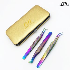 Pince à épiler professionnelle RMI de qualité supérieure en acier inoxydable avec logo personnalisé et poignée diamantée pour extensions de cils, taille personnalisable - Product Image 2