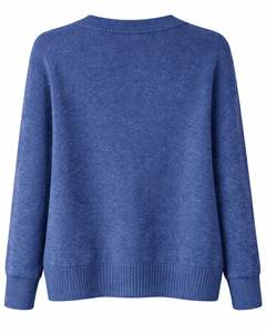 Customized <b>Women</b> Blue Wrap Style Knit Sweater Long Sleeve V Neck Soft Casual Winter Top Elegant Ladies Fashion Pullover - Product Image 6