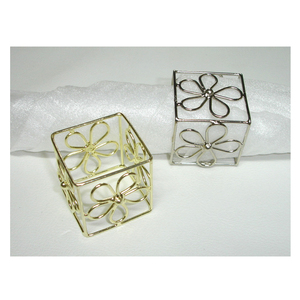 Premium fantaisie moderne luxe Offre Spéciale treillis métallique forme carrée rond de serviette plaqué or/nickelé fantaisie en gros rond de serviette - Product Image 1