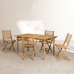 Silla de Patio de Bambú Ecológica, Muebles Plegables de Bambú para Comer al Aire Libre, Proveedor Mayorista para Jardín - Product Image 1