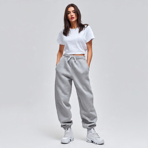 กางเกงขนแกะทรงหลวมสำหรับฤดูหนาวกางเกงวิ่งจ๊อกกิ้งแนวสตรีทของผู้หญิงชุดนอนทรงหลวมขนแกะขนาดใหญ่500 GSM สำหรับผู้หญิง - Product Image 3