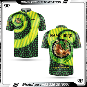 Wholesale Printed Sublimation Cornhole Jersey Quater <b>Zip</b> <b>Shirt</b> Custom Unisex Sport Clothing Quick Dry Breathable - Product Image 6