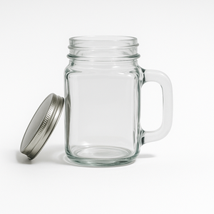 Bocal en verre Mason gaufré avec couvercle en métal, rangement hermétique pour un usage domestique parfait pour les recettes de collations alimentaires - Product Image 4