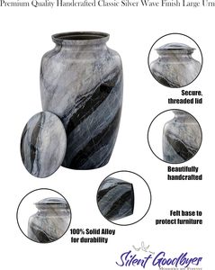 Silver <b>Keepsake</b> Cremation Urns for Human Ashes Metal <b>Keepsake</b> Cremation Urn Ashes Handcrafted <b>Memorial</b> Urn Funeral Custom Size - Product Image 6