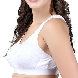 Soutien-gorge de sport blanc réglable pour femme, dos nageur, fermeture avant, col rond, sans couture, maintien moyen, respirant, pour yoga et activités sportives - Product Image 5