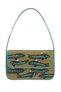 Bolso de hombro de paja bordado artesanal Ocean Life Design Tropical Beach Themed Purse Correas de contraste vibrantes en 2025 - Product Image 6