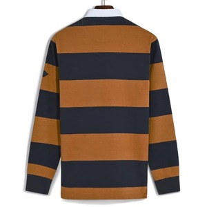 เสื้อรักบี้ลำลองผู้ชาย ผ้าโพลีเอสเตอร์/คอตตอน ถักลายเรียบ แขนยาว ติดกระดุมด้านหน้า ปรับแต่งได้ - Product Image 5