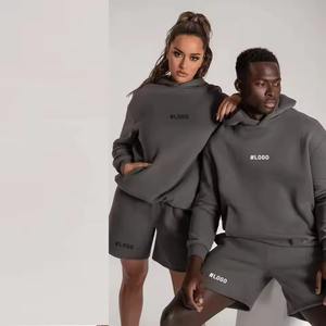 Ensemble short et sweat à capuche en coton polaire avec broderie personnalisée pour l'hiver Ensemble short et sweat à capuche unisexe personnalisé Survêtement - Product Image 4