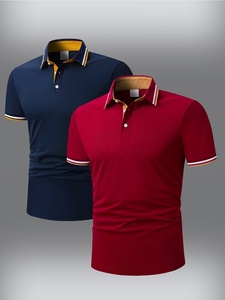 Chemise homme en soie/coton à manches longues, col montant, motif léopard vintage, anti-plis, coupe droite, bleu et rouge - Product Image 3