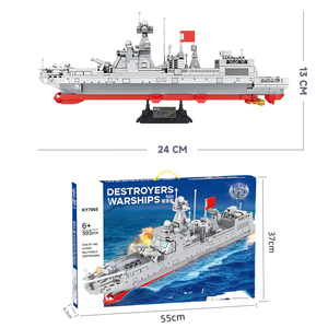 593pcs quân đội quân đội bảo vệ bờ biển thiết giáp hạm hải quân tàu chiến tên lửa tàu khu trục gạch chàng trai 052d mô hình khối xây dựng Bộ đồ chơi - Product Image 2
