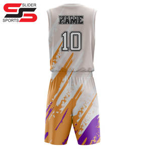 Maillots de basket-ball personnalisés OEM à double broderie et double face, uniformes 100 % polyester, impression numérique, séchage rapide, grandes tailles, été - Product Image 4